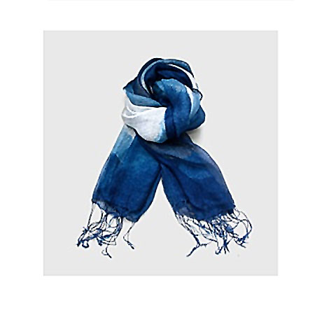 藍染絲巾