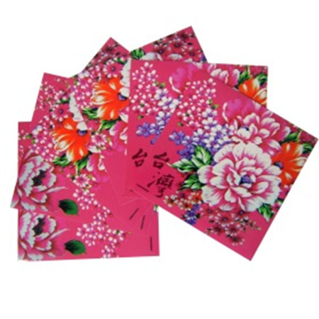 台灣花布瓷磚貼紙-粉紅