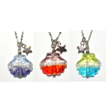 琉璃項鍊-彩虹貝殼