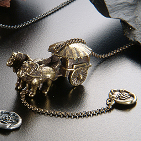 兵馬俑-安銅車馬項鍊-金