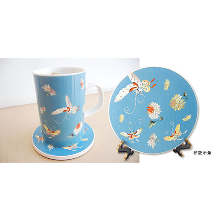 皇家吸水杯墊-飛舞蝴蝶