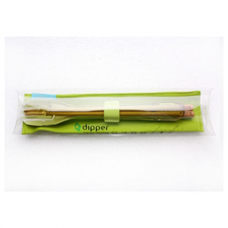 【昕象】檜木筷環保餐具組-綠叉